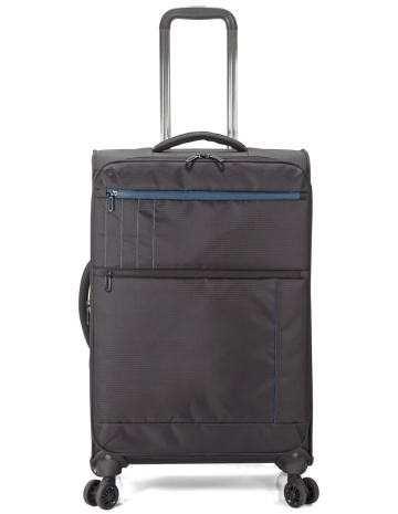 Troler mediu extensibil Benzi BZ 5825, poliester, bagaj de cala, 68x42x27 cm, 4 roti duble la 360°, negru