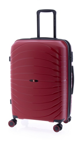 Troler Mediu Extensibil Gladiator Kick Off MG 3411, Polipropilena, 4 Roti Duble, 67 cm, Rosu