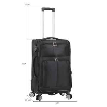 Troler mediu extensibil Madisson, 66x41x24/29 cm, poliester, bagaj de cală, 4 roți duble, cifru, SW55104, negru - Img 3