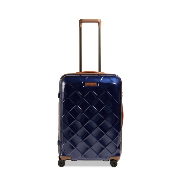 Troler Mediu Policarbonat/Piele Naturala Stratic Leather and More M - 66 cm Albastru - Img 1