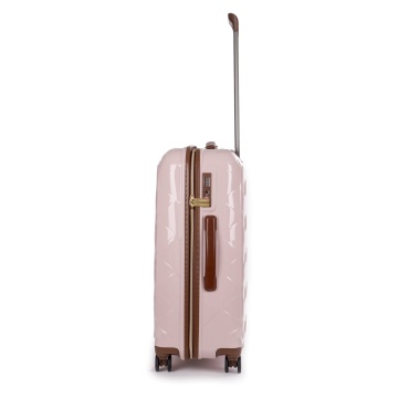 Troler Mediu Policarbonat/Piele Naturala Stratic Leather and More M - 66 cm Rose - Img 4