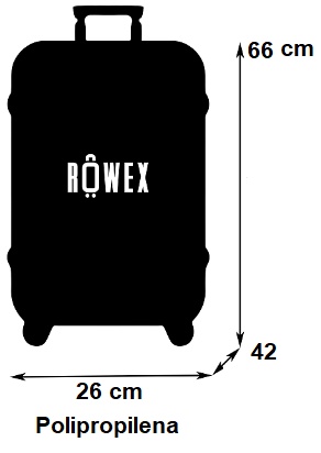 Troler Mediu, Rowex Dash, Polipropilena, 66 x 42 x 26 cm, 4 roti duble cu rotatie 360°, Cifru, Galben - Img 3