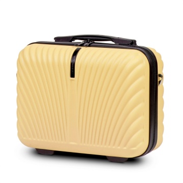 Geanta cosmetice Wings Swan, ABS, 34 x 28.5 x 15 cm, galben deschis, RESIGILAT