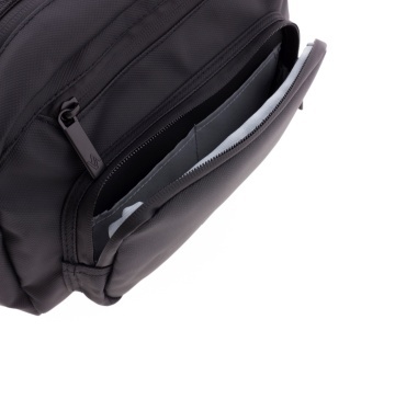 Geantă de cosmetice unisex Vogart Sync 28x19x10 cm, poliester impermeabil, cu protecție RFID, 5.3L, negru - Img 5