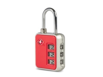 Lacăt TSA cu cifru pentru bagaj, 6.5x3x1.5 cm, metal, Worldpack F10379, rosu - Img 2