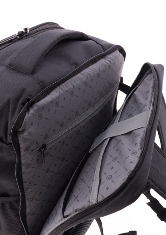 Rucsac avion 40x30x20/23 cm extensibil, bagaj de mână Wizz Air/Ryanair, 24/28L, poliester hidrofug, 15 inch, Gladiator Loop, negru - Img 4