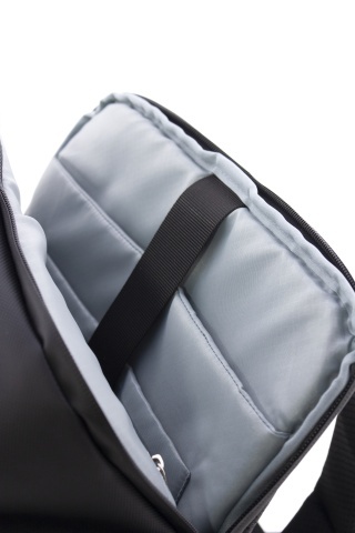 Rucsac avion 40x30x20/25 cm extensibil, bagaj de mână Wizz Air/Ryanair, 26/28L, poliester impermeabil, cu protecție RFID, 16 inch, Vogart Sync, negru - Img 4