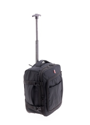 Rucsac cu role 40x30x20/23 cm extensibil, bagaj de mână Wizz Air/Ryanair, 24/28L, poliester hidrofug, 15 inch, Gladiator Loop, negru - Img 10