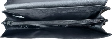 Servietă documente D&N DN5279 din piele ecologică, neagră, 42 × 30 × 16 cm - Img 2
