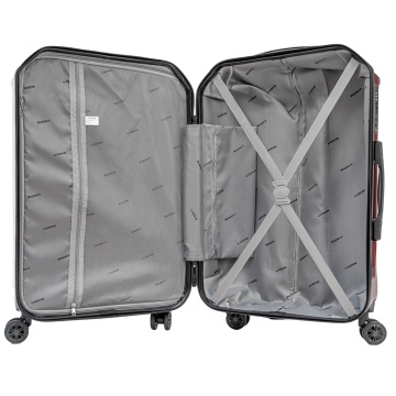 Set Troler de cabină Aventor + Geantă voiaj Benzi 40x25x20 cm, Grena - Img 15