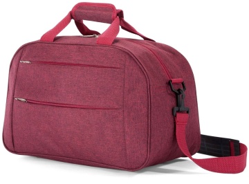 Set Troler de cabină Aventor + Geantă voiaj Benzi 40x25x20 cm, Grena - Img 2