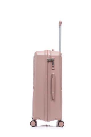 Set trolere Aventor AV106, polipropilenă, 1 bagaj de cabină si 2 de cală, cifru TSA, 4 roți duble 360°, rose - Img 7