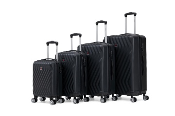 Set trolere Aventor, Polipropilenă, Cifru TSA, 4 Roți Duble 360°, AV109, 4 Piese, Negru