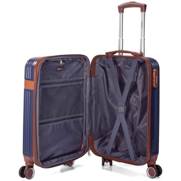 Set trolere extensibile Benzi BZ 5824, ABS, 1 bagaj de cabina si 2 de cala, cifru, 4 roti duble 360°, galben mustar - Img 2