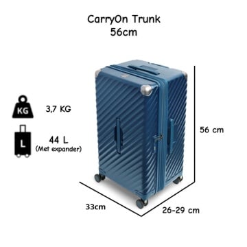 Set trolere extensibile Carryon Trunk, policarbonat, 1 bagaj de cabina si 2 de cala, cifru TSA, 4 roti cu suspensii, albastru - Img 7