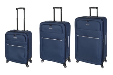 Set trolere extensibile Diplomat ZC 3004, poliester, 4 roti, 3 piese, bleumarin