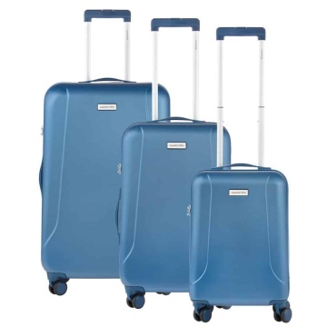 Set Trolere, Policarbonat/ABS, 4 Roti Duble, cifru TSA, CarryOn SKYHOPPER, 3 Piese, Albastru - Img 3
