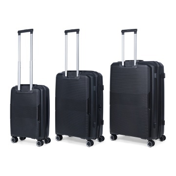 Set trolere TravelZ Swinger, polipropilena, cifru TSA, 4 roti duble, 3 piese, negru - Img 5