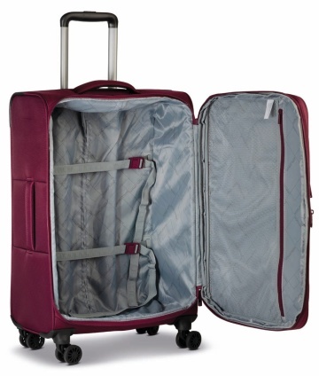 Set trolere Worldpack Bern F10508, 1 bagaj de cabina si 2 de cala, poliester, cifru TSA, 4 roti duble, grena - Img 2