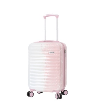 Troler Cabină Extensibil 55x36x22 cm Madisson, Fermoar Antifurt, Policarbonat, SW65203, Roz/Alb