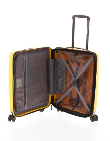 Troler Cabină Extensibil 55x40x20 cm Gladiator Vincent, Polipropilenă, Cifru TSA, Galben - Img 2
