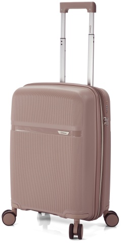 Troler Cabină Extensibil Benzi 55x36x24 cm, Polipropilenă, Cifru, BZ 5842, Bej