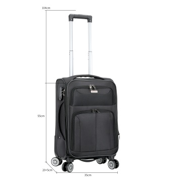 Troler cabină extensibil Madisson, 55x35x20/25 cm, poliester, 4 roți duble, cifru, SW55104, negru - Img 3