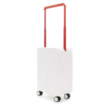 Troler Cabina Policarbonat Cifru TSA 4 Roti Duble Ella Icon Compact 2507 - 55 cm Alb