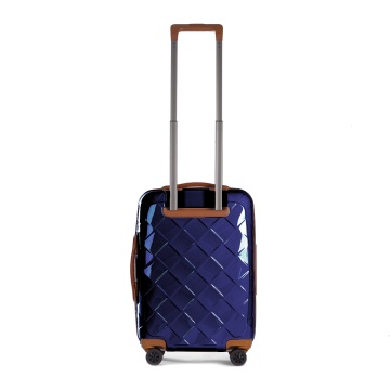Troler Cabina Policarbonat/Piele Naturala Stratic Leather and More S - 55 cm Albastru - Img 4