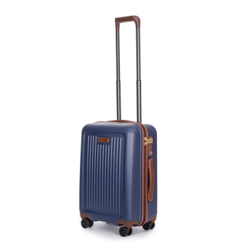Troler Cabina Policarbonat/Piele Naturala Stratic Merian S - 55 cm Bleumarin - Img 6
