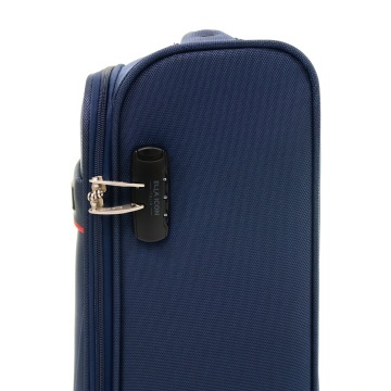 Troler Cabina Poliester 4 Roti Duble Ella Icon Petra Textil 2604 - 55 cm Bleumarin - Img 4