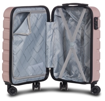 Troler Cabina, Worldpack, Phoenix, ABS, 4 Roti Duble, F10439 - 56 cm, Rose - Img 2