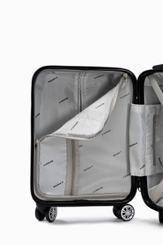 Troler Cabină XS Aventor, 40×30×20 cm, Wizz Air/Ryanair, Roți detașabile, ABS, 23 L, AV104, Negru - Img 12