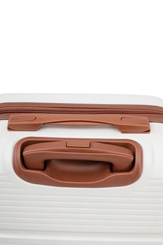 Troler de Cabină Aventor, 55x35x20 cm, ABS, Cifru, 4 roți duble 360°, 32 L, AV107, Alb - Img 5