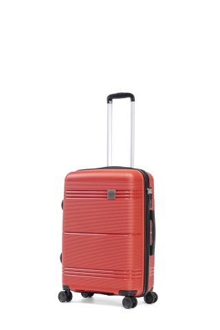 Troler de Cabină Aventor, 55x40x22 cm, Polipropilenă, Cifru TSA, 4 Roți Duble 360°, AV108, Roșu