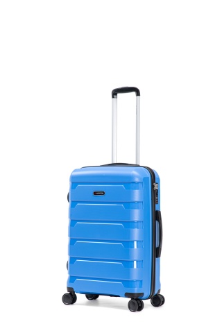 Troler de Cabină Aventor, 55x40x23 cm, Polipropilenă, Cifru TSA, 4 Roți Duble 360°, AV109, Albastru