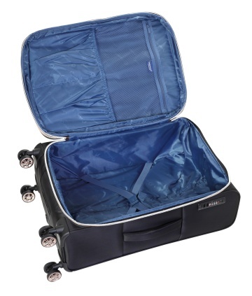 Troler de cabina Diplomat Monaco 55x37x20 cm, fermoar antifurt, bagaj de mana, poliester, cifru TSA, negru - Img 2