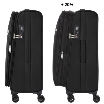 Troler de cabina extensibil CarryOn Air, bagaj de mana, 55x35x20 cm, poliester, +20% capacitate, 2.3 kg, negru - Img 3