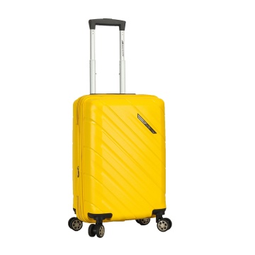 Troler de cabina extensibil Madisson SW43903, polipropilena, cifru, 4 roti duble, 55 cm, galben