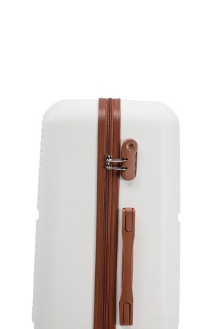 Troler Mare Aventor, 77x47x28 cm, ABS, Cifru, 4 Roți Duble 360°, 91 L, AV107, Alb - Img 4