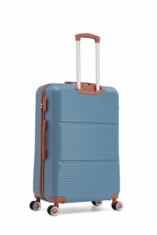 Troler Mare Aventor, 77x47x28 cm, ABS, Cifru, 4 Roți Duble 360°, 91 L, AV107, Albastru - Img 14