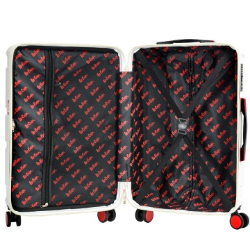 Troler Mare Lee Cooper London, ABS, 4 Roti Duble, Cifru, 76 cm, Alb/Milky - Img 2