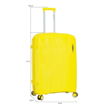 Troler mare Madisson 100%polipropilena, 77x50x29 cm, galben - Img 3