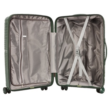 Troler mare Madisson SW42103, polipropilena, cifru, 4 roti duble, 77 cm, verde inchis - Img 2