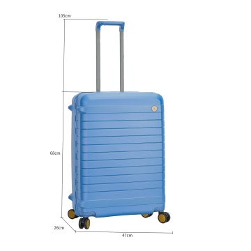 Troler Mediu 68x47x26 cm Snowball, 100% Polipropilenă, Închidere Clapetă, SW57203, Albastru - Img 3