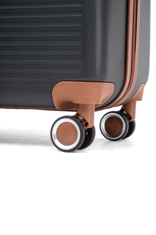 Troler Mediu Aventor, 67x41x25.5 cm, ABS, Cifru, 4 Roți Duble 360°, 61 L, AV107, Negru - Img 3
