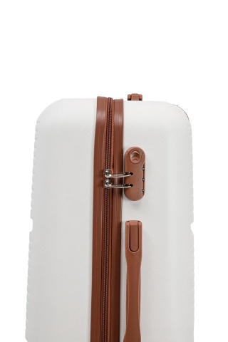 Troler Mediu Aventor, 67x41x25.5 cm, ABS, Cifru, 4 Roți Duble 360°, 61 L, AV107, Alb - Img 4