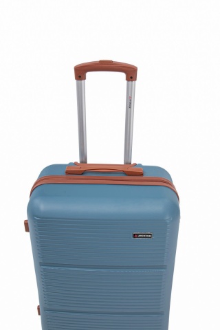Troler Mediu Aventor, 67x41x25.5 cm, ABS, Cifru, 4 Roți Duble 360°, 61 L, AV107, Albastru - Img 4