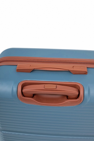 Troler Mediu Aventor, 67x41x25.5 cm, ABS, Cifru, 4 Roți Duble 360°, 61 L, AV107, Albastru - Img 14
