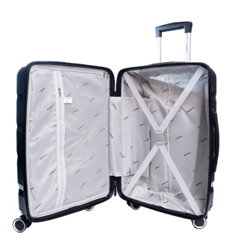 Troler mediu Aventor AV102, bagaj de cala, 62.5x40.5x25 cm, polipropilena, cifru TSA, 4 roti duble 360°, bleumarin - Img 2